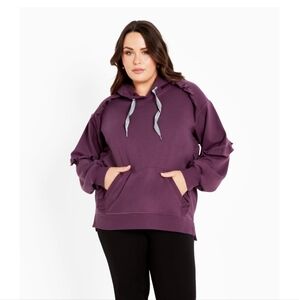 Avenue Women's Frill Eghplant Sweater Hoodie Feminine Size 30/32 4X